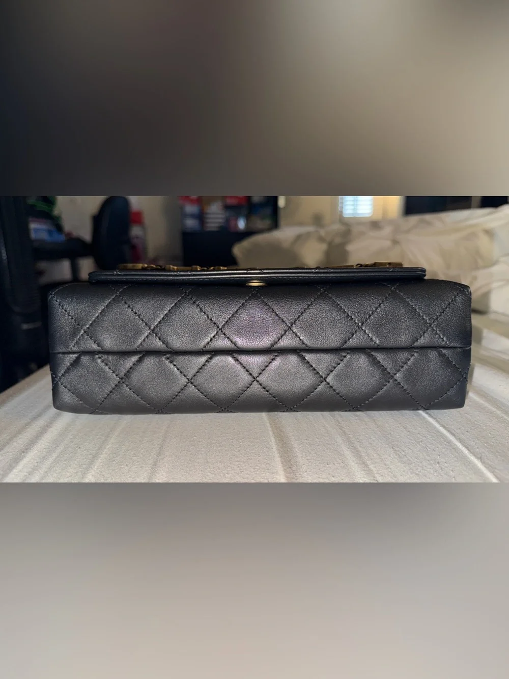 CHANEL black quilted